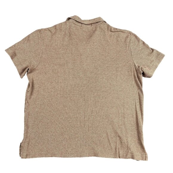 Polo Ralph Lauren Mens 100% Pima Cotton Tan Houndstooth Polo Shirt Sz XL - Picture 2 of 4